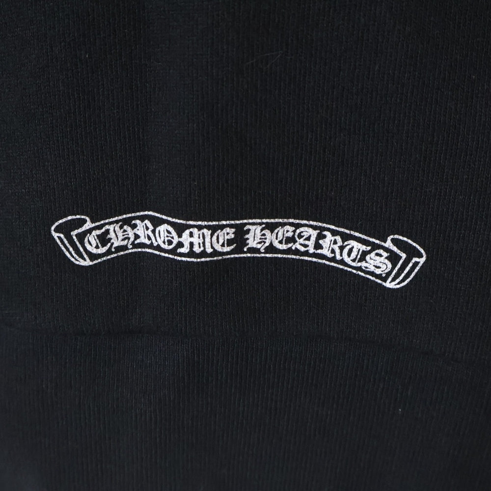CHROME HEARTS(クロムハーツ) FLRL Zip Hoodie フローラル ジップパーカー アーチロゴ ブラック 2212-304-0456