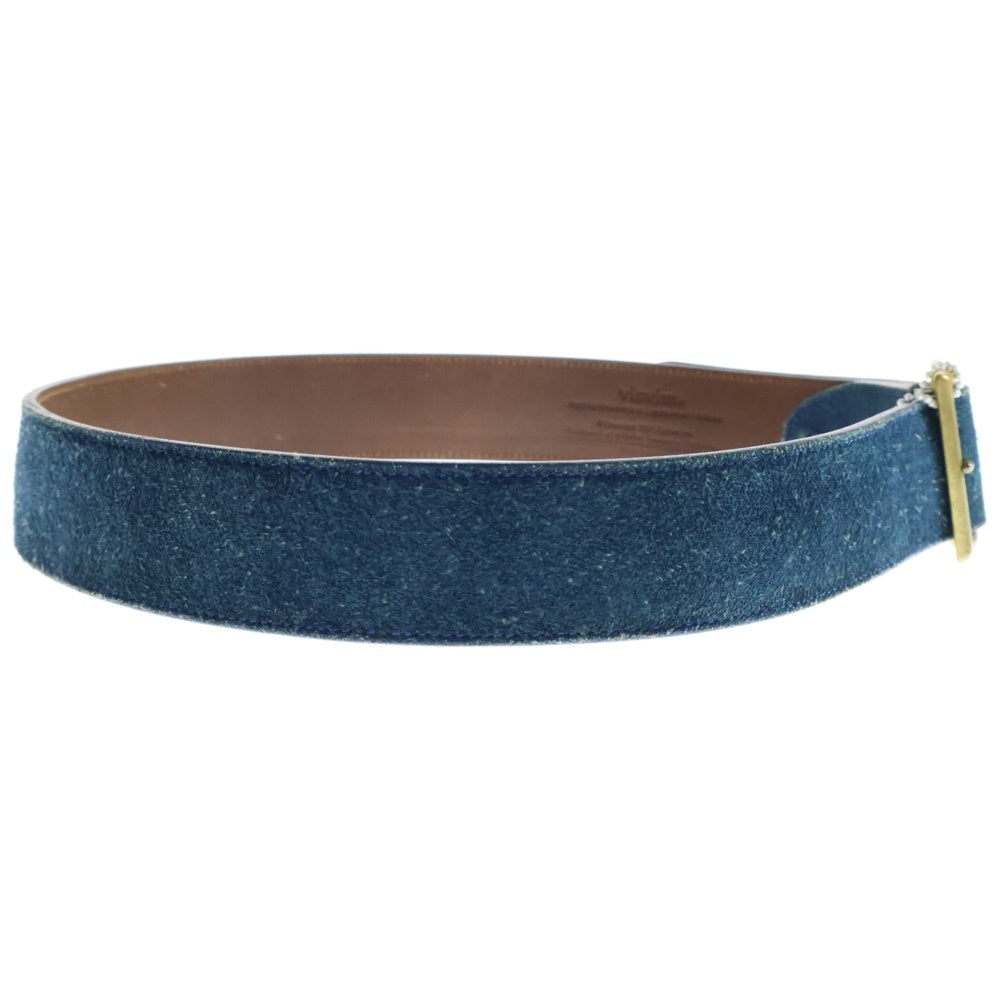 VISVIM(ヴィスヴィム) 16AW PLAIN BELT 45MM VEGGIE SUEDE スウェードレザー プレーンベルト ブルー 0116203003041