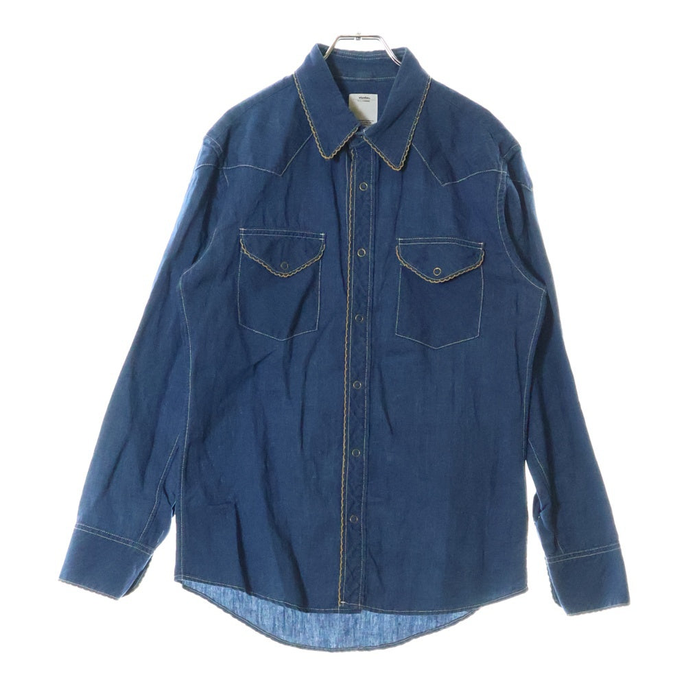VISVIM(ヴィスヴィム) 13AW FOUR CORNERS SHIRT CHAMBRAY フォーコーナーズ ウエスタン長袖シャツ インディゴ 0113205007011