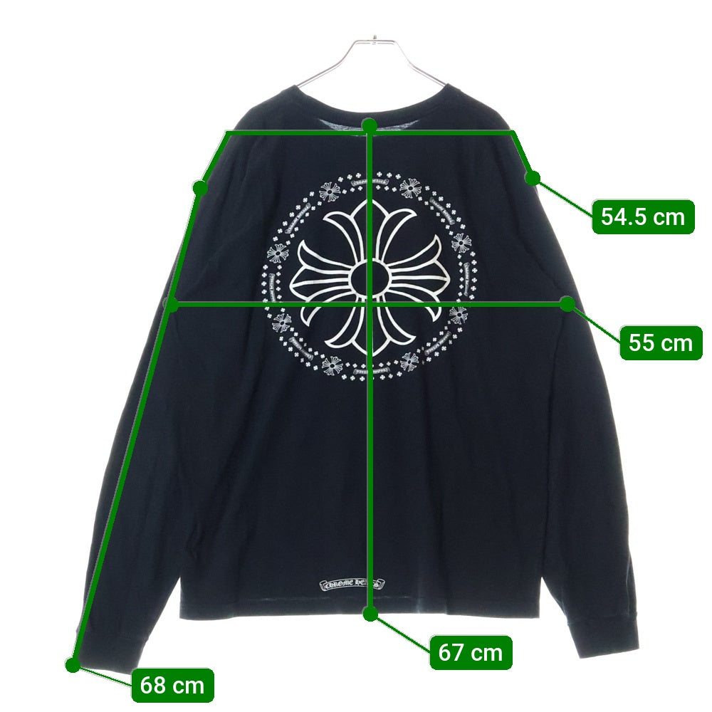 CHROME HEARTS(クロムハーツ) CH PLUS L/S Tee CHサークルロゴ バックプリント 長袖Tシャツ カットソー ブラック