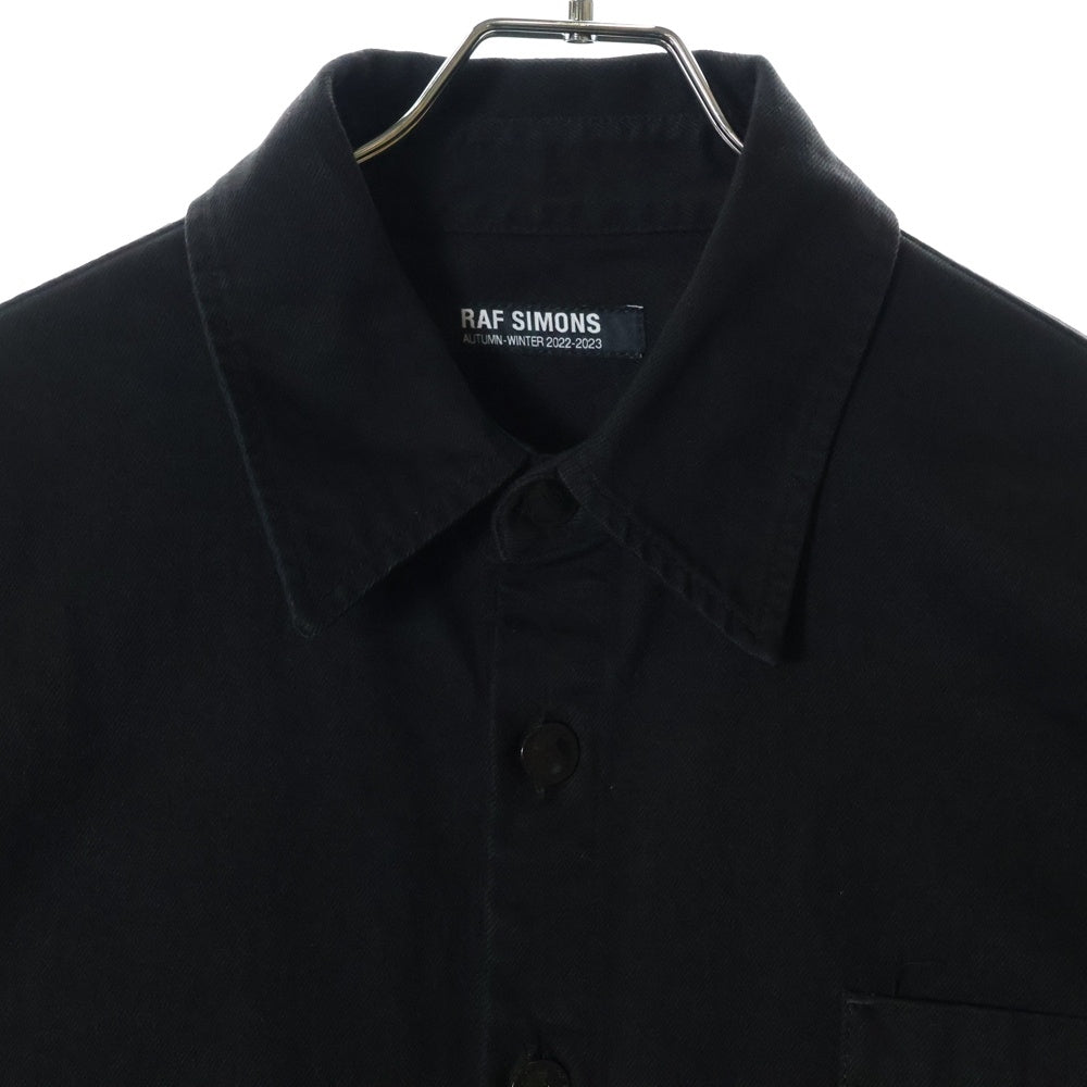 RAF SIMONS(ラフシモンズ) PIN OVERSIZED DENIM SHIRT オーバーサイズデニムシャツ ブラック 222-M243