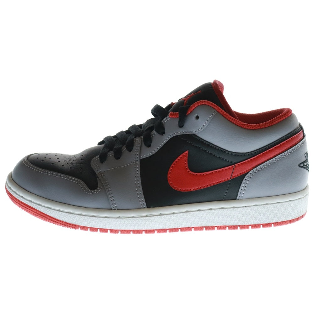 NIKE(ナイキ) AIR JORDAN 1 LOW 553558-060 エアジョーダン 1 ローカットスニーカー シューズ ブラック/グレー/レッド US7.5/25.5cm