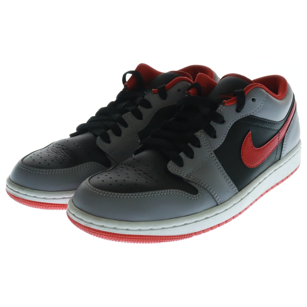 NIKE(ナイキ) AIR JORDAN 1 LOW 553558-060 エアジョーダン 1 ローカットスニーカー シューズ ブラック/グレー/レッド US7.5/25.5cm