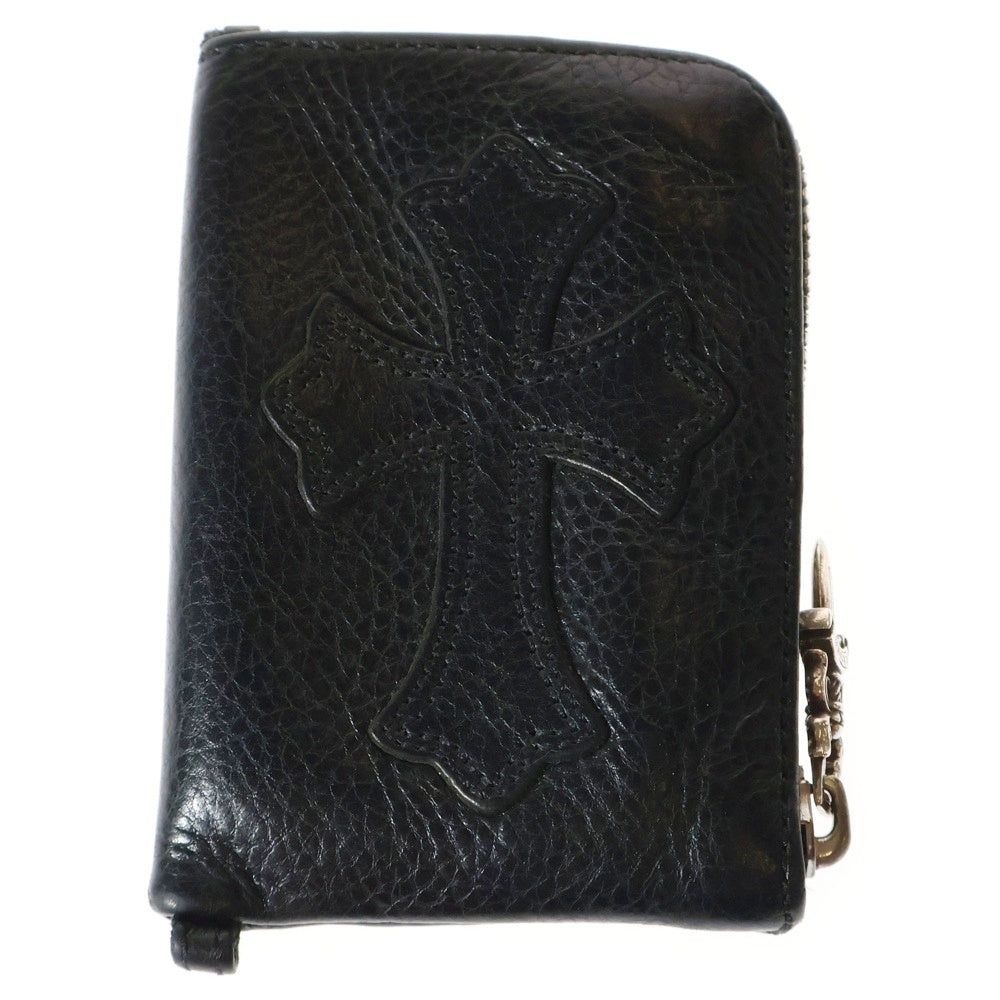 CHROME HEARTS(クロムハーツ) TINY CRS PATCH ZIP WALLET クロスパッチ タイニー ジップウォレット ブラック
