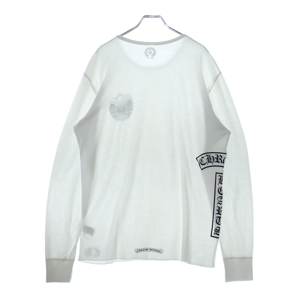 CHROME HEARTS(クロムハーツ) BSフレアプリントサーマル長袖Tシャツ ロンT カットソー ホワイト