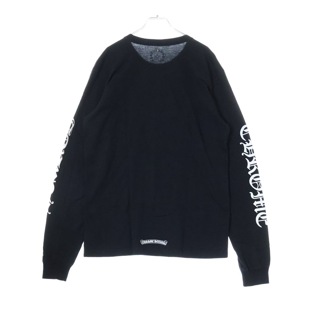 CHROME HEARTS(クロムハーツ) CH L/S /1 ネックロゴプリント 長袖Tシャツ カットソー ブラック