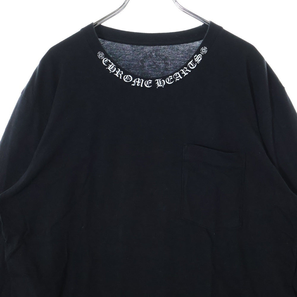 CHROME HEARTS(クロムハーツ) CH L/S /1 ネックロゴプリント 長袖Tシャツ カットソー ブラック