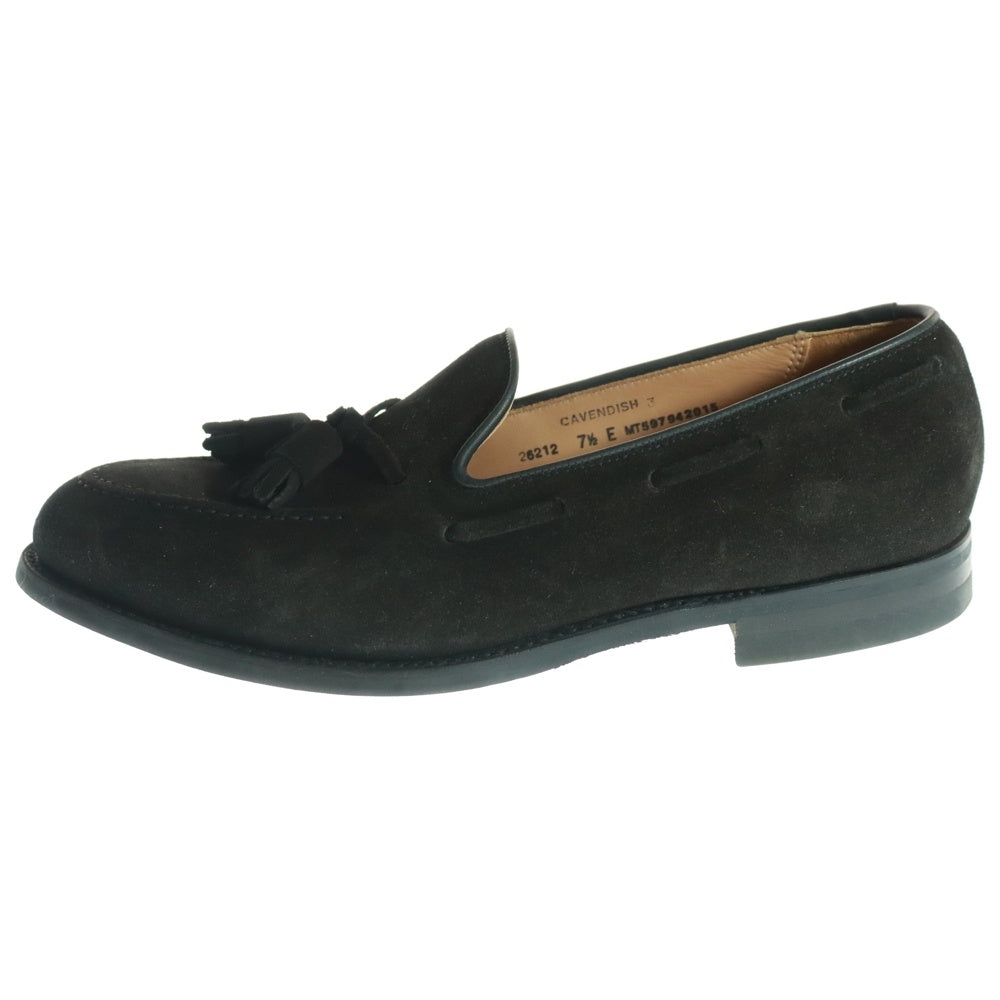 Crockett&Jones(クロケットアンドジョーンズ) CAVENDISH3 26212 スウェードレザー タッセルローファー ダークブラウン