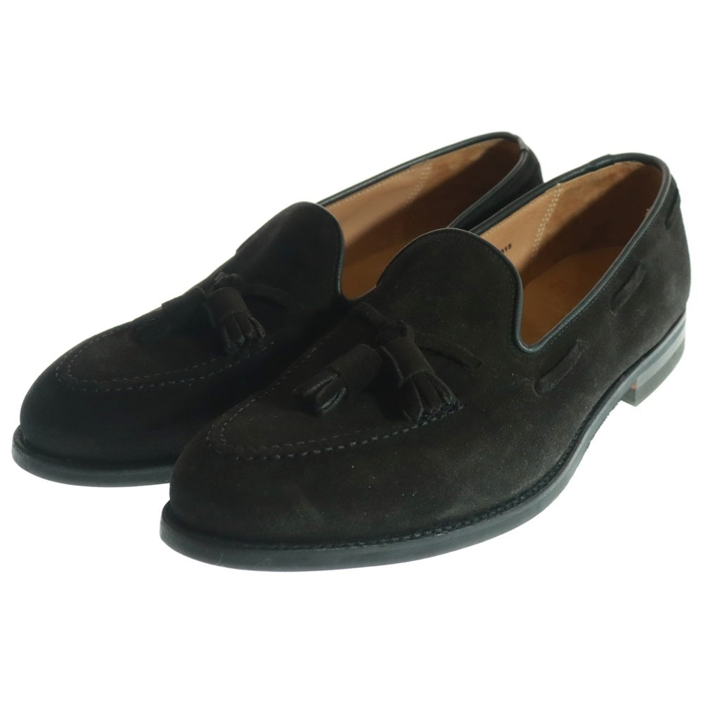 Crockett&Jones(クロケットアンドジョーンズ) CAVENDISH3 26212 スウェードレザー タッセルローファー ダークブラウン