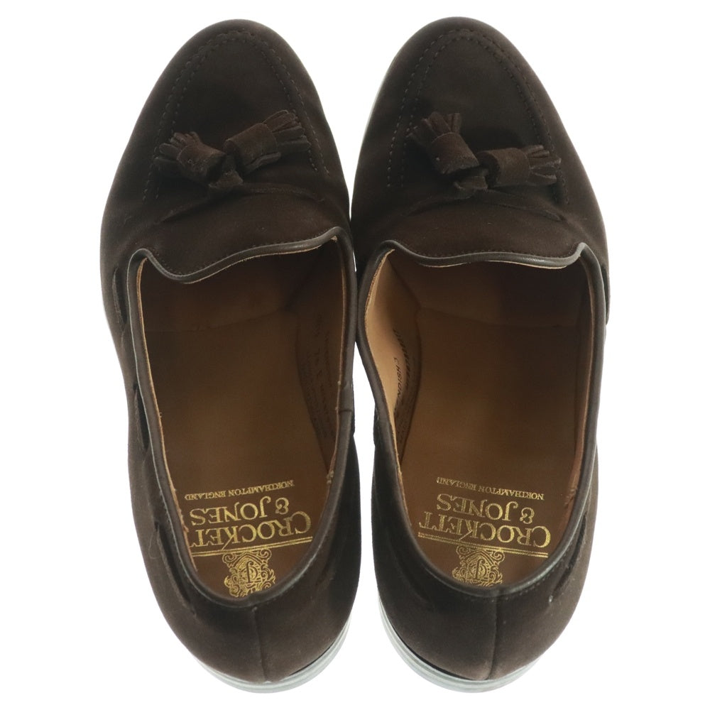 Crockett&Jones(クロケットアンドジョーンズ) CAVENDISH3 26212 スウェードレザー タッセルローファー ブラウン