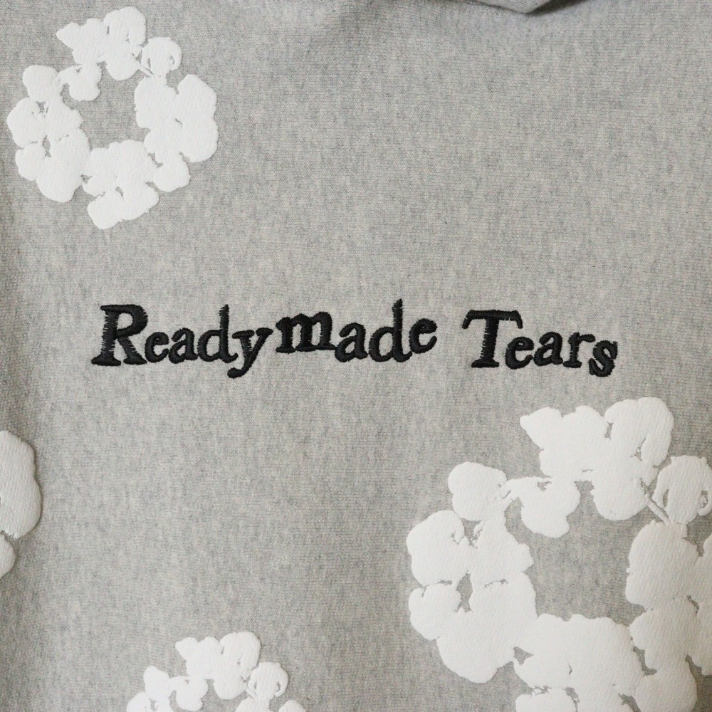 READY MADE(レディメイド) 22AW×DENIM TEARS COTTON WREATH HOODIE フラワープリント コットン プルオーバーパーカー フーディー グレー RE-DT-GY-00-00-08