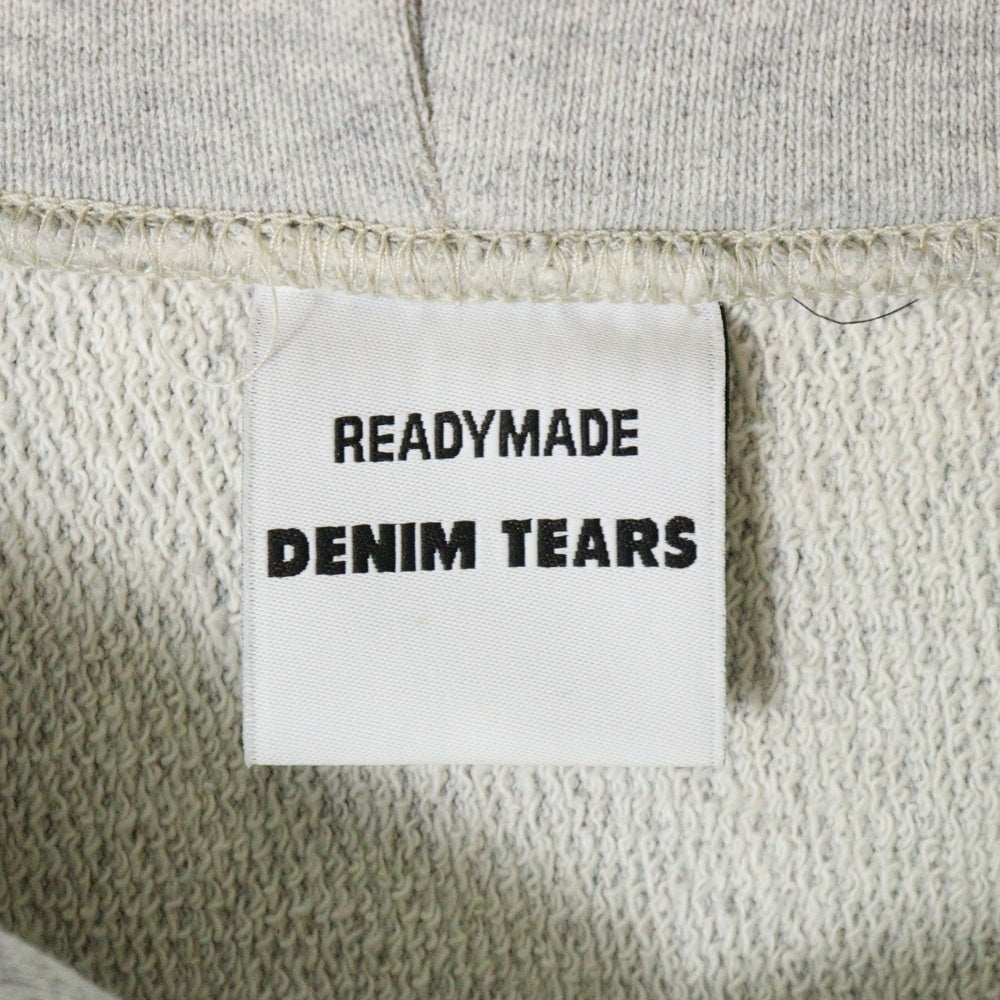 READY MADE(レディメイド) 22AW×DENIM TEARS COTTON WREATH HOODIE フラワープリント コットン プルオーバーパーカー フーディー グレー RE-DT-GY-00-00-08