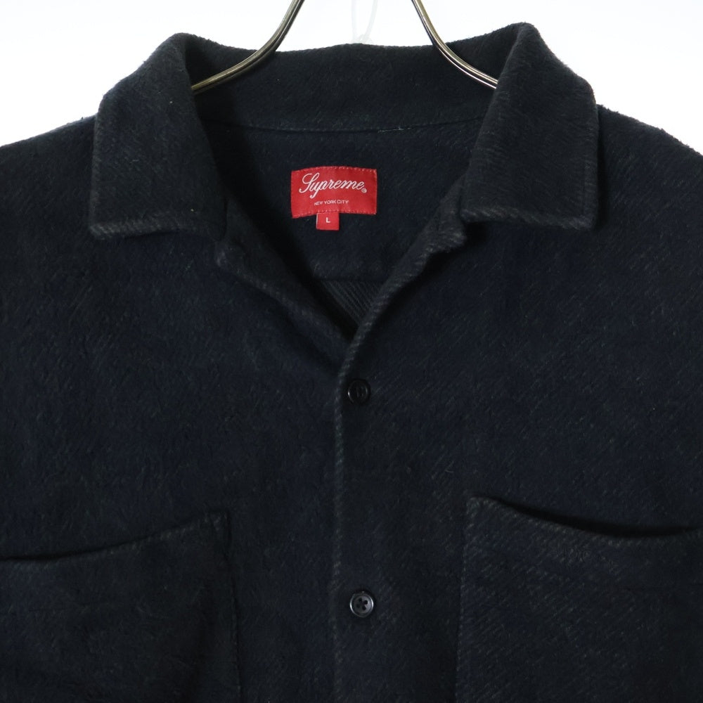 SUPREME(シュプリーム) 22AW Brushed Flannel Twill Shirt フランネル ツイル長袖シャツ ブラック