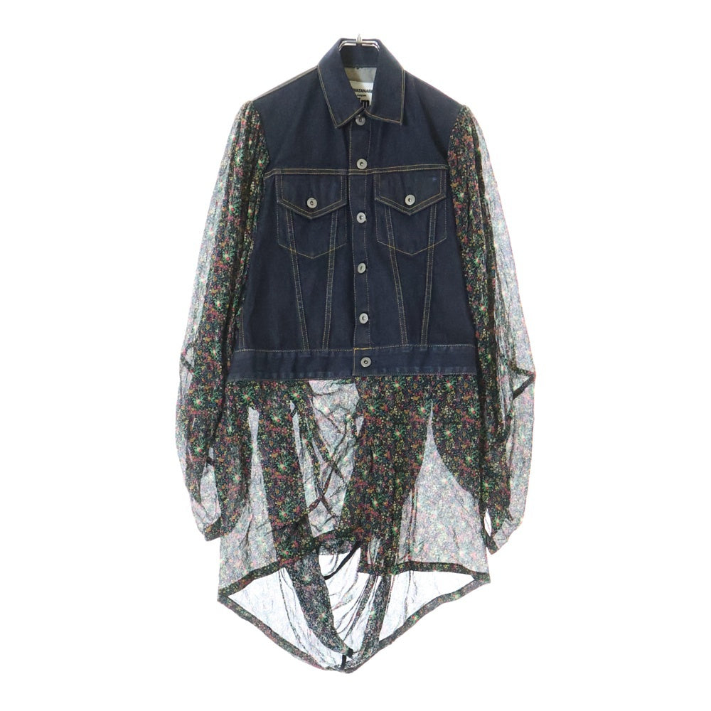 JUNYA WATANABE COMME des GARCONS(ジュンヤワタナベ コムデギャルソン) レーヨン切替 ドッキングワンピース インディゴ/マルチ レディース XD-J001
