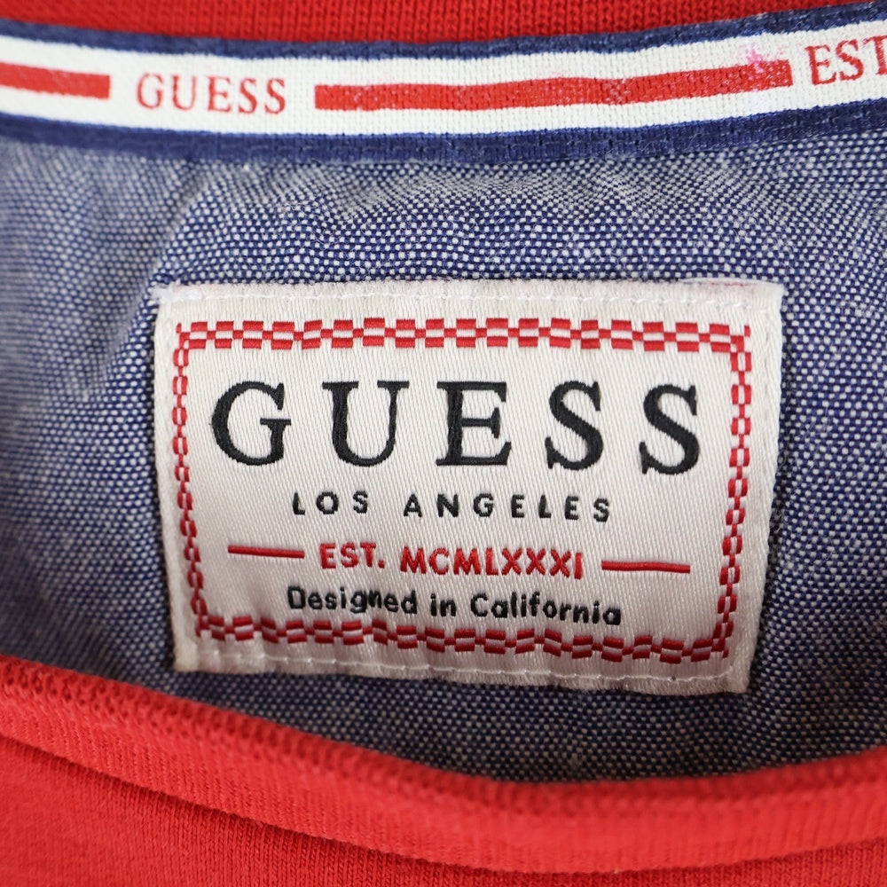 GUESS(ゲス) GUESS 19AW ELWIN LOGO FLEECE SWEAT M93Q23K6ZS0 スウェットトレーナー レッド