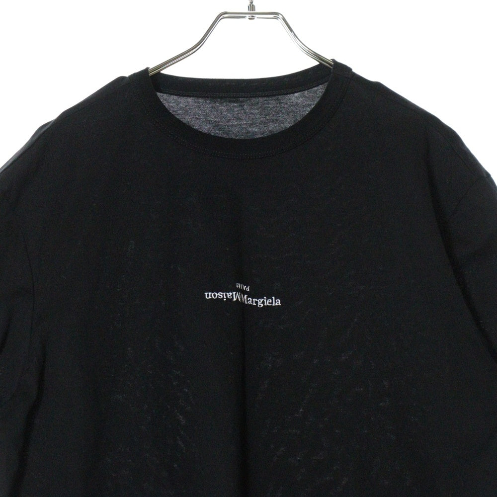 Maison Margiela 10(メゾン マルジェラ) 24SS Distorted Logo Tee フロント刺繍ロゴ 半袖Tシャツ カットソー ブラック S30GC0701 52216