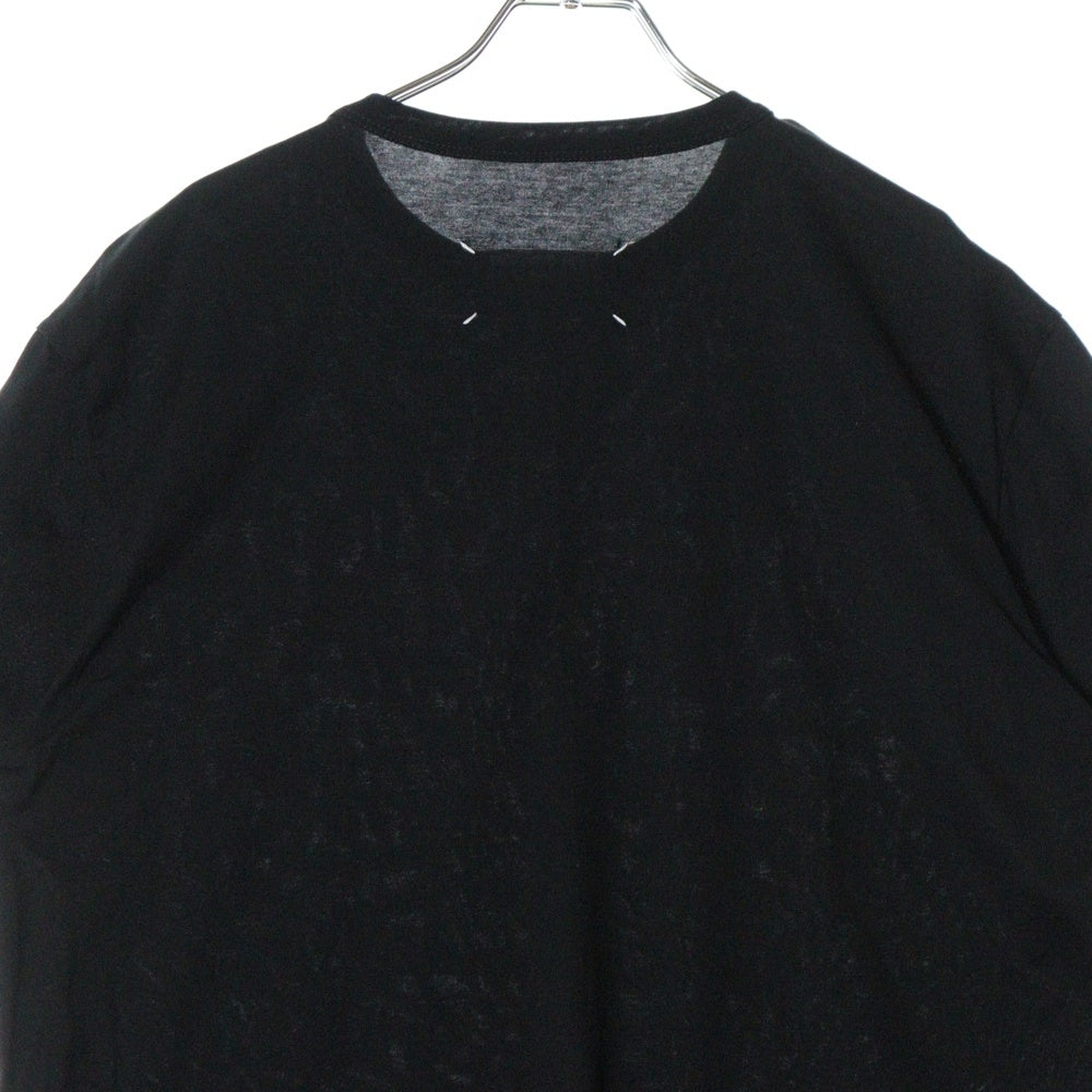 Maison Margiela 10(メゾン マルジェラ) 24SS Distorted Logo Tee フロント刺繍ロゴ 半袖Tシャツ カットソー ブラック S30GC0701 52216
