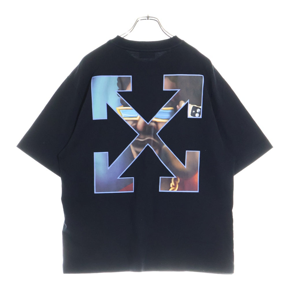 OFF-WHITE(オフホワイト) バックアロープリント ハハアロクルネック半袖Tシャツ カットソー ブラック OMAA120S25JER00G