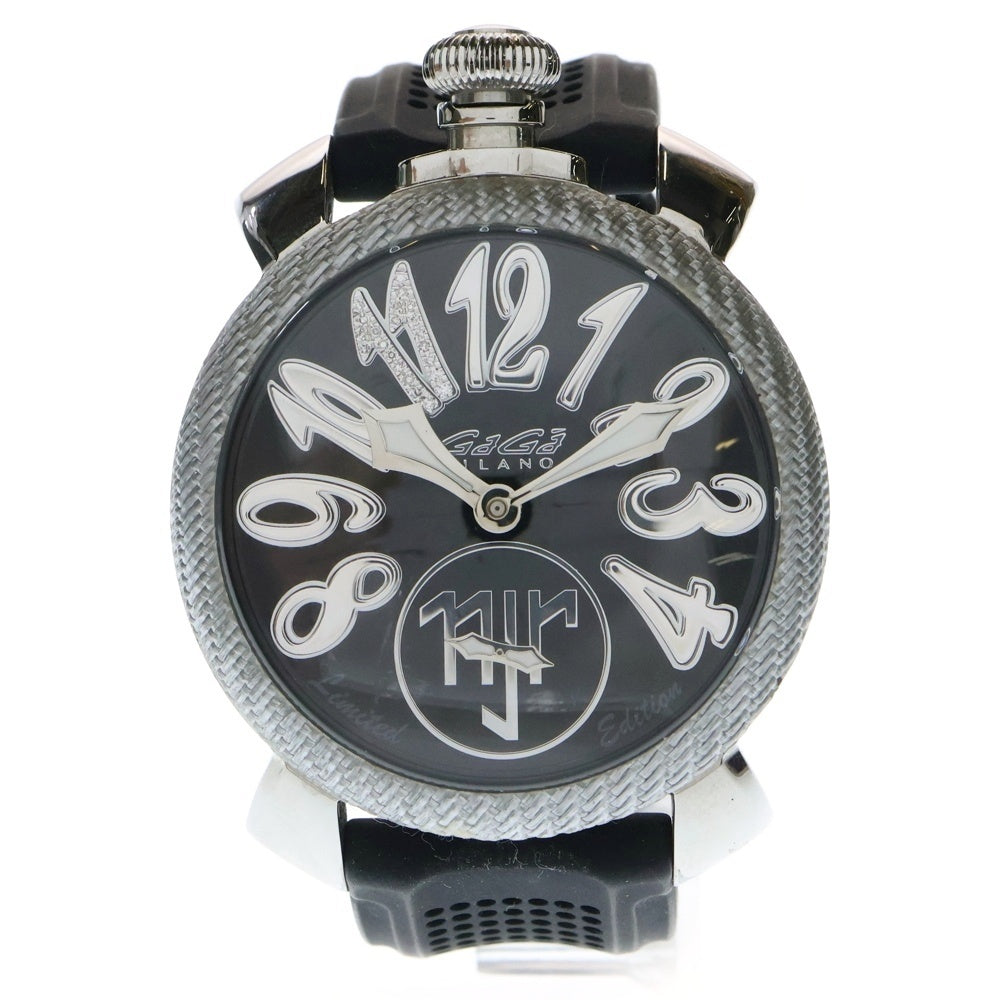 GaGa MILANO(ガガミラノ) × NEYMAR JR 5510.NJ.01D マヌアーレ48 ネイマール 世界限定500本 手巻き腕時計 シルバー
