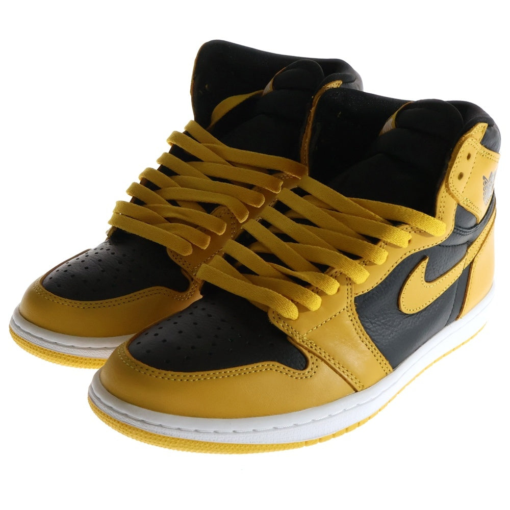 NIKE(ナイキ) AIR JORDAN1 RETRO HIGH OG POLLEN 555088-701 エアジョーダン 1 レトロ パラン ハイカットスニーカー ブラック/イエロー US8/26.0cm
