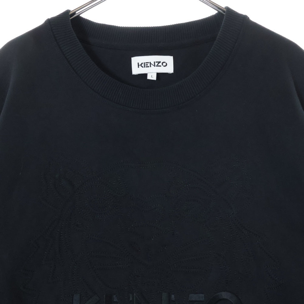 KENZO(ケンゾー) クルーネック スウェット フロントロゴ刺繍 ブラック FA65SW1134XI