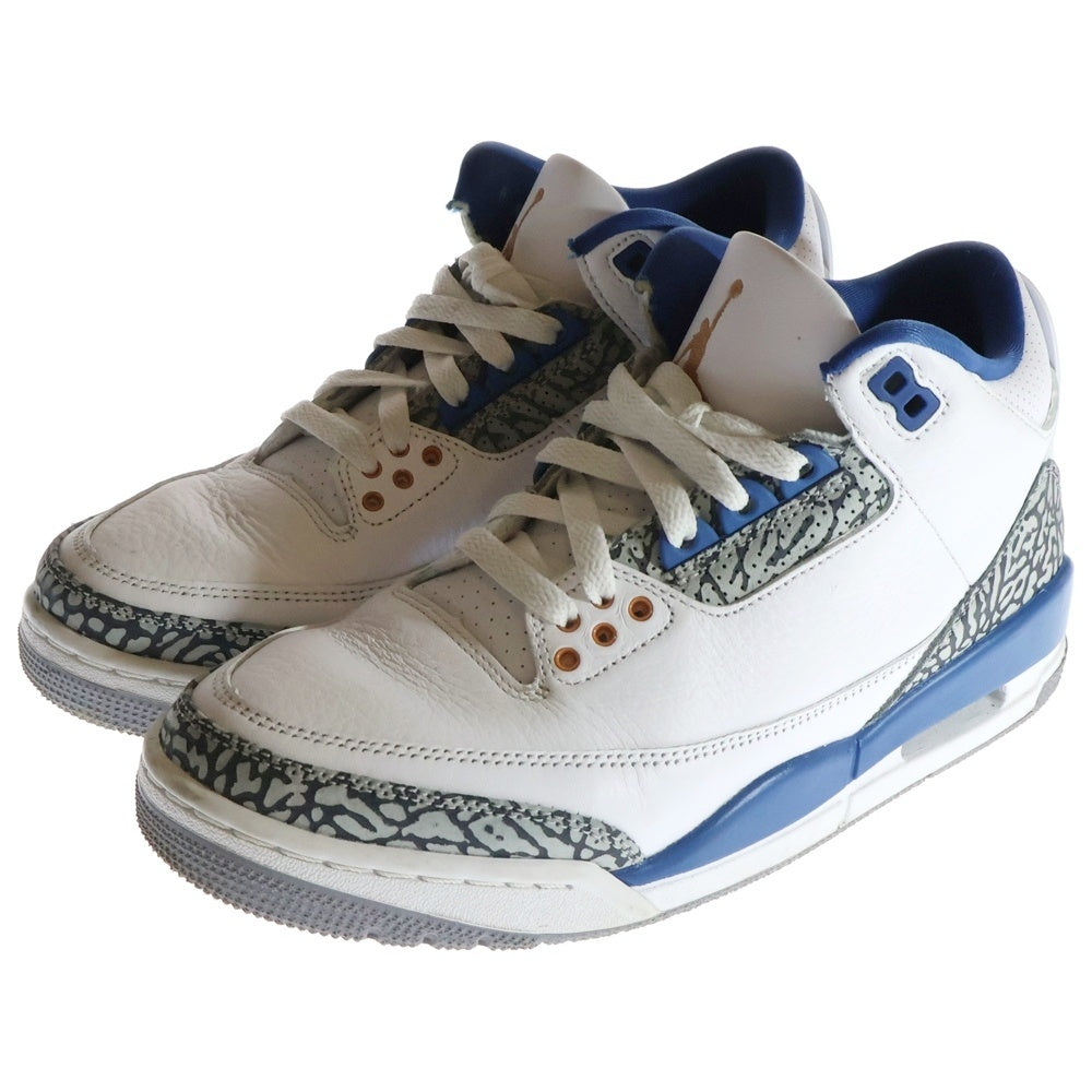 NIKE(ナイキ) AIR JORDAN 3 RETRO TRUE BLUE CT8532-148 エアジョーダン3 レトロ トゥルーブルー ハイカットスニーカー ホワイト/ブルー US7/25.0cm