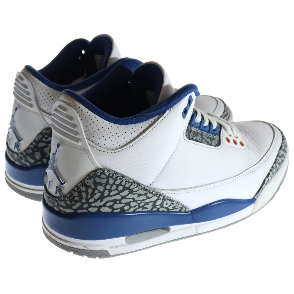 NIKE(ナイキ) AIR JORDAN 3 RETRO TRUE BLUE CT8532-148 エアジョーダン3 レトロ トゥルーブルー ハイカットスニーカー ホワイト/ブルー US7/25.0cm