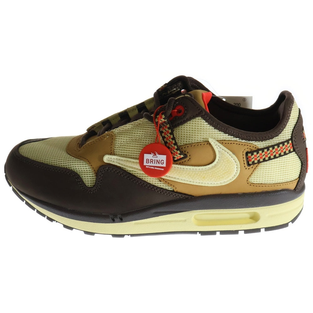 NIKE(ナイキ) ×TRAVIS SCOTT AIR MAX 1 CJ BAROQUE BROWN DO9392-200 トラヴィススコット エアマックス1 カクタスジャック ローカートスニーカー ブラウン US9.5/27.5cm