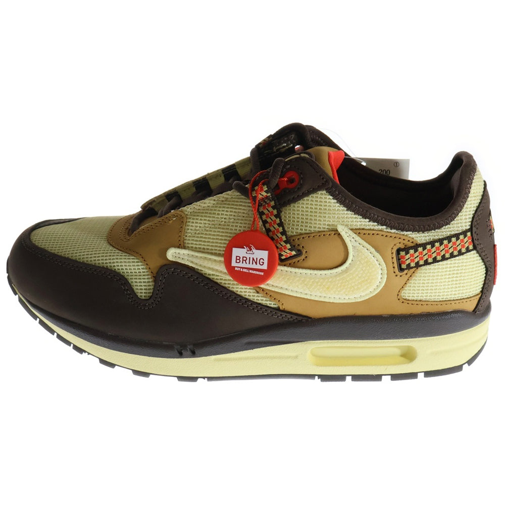 NIKE(ナイキ) ×TRAVIS SCOTT AIR MAX 1 CJ BAROQUE BROWN DO9392-200 トラヴィススコット エアマックス1 カクタスジャック ローカートスニーカー ブラウン US9.5/27.5cm