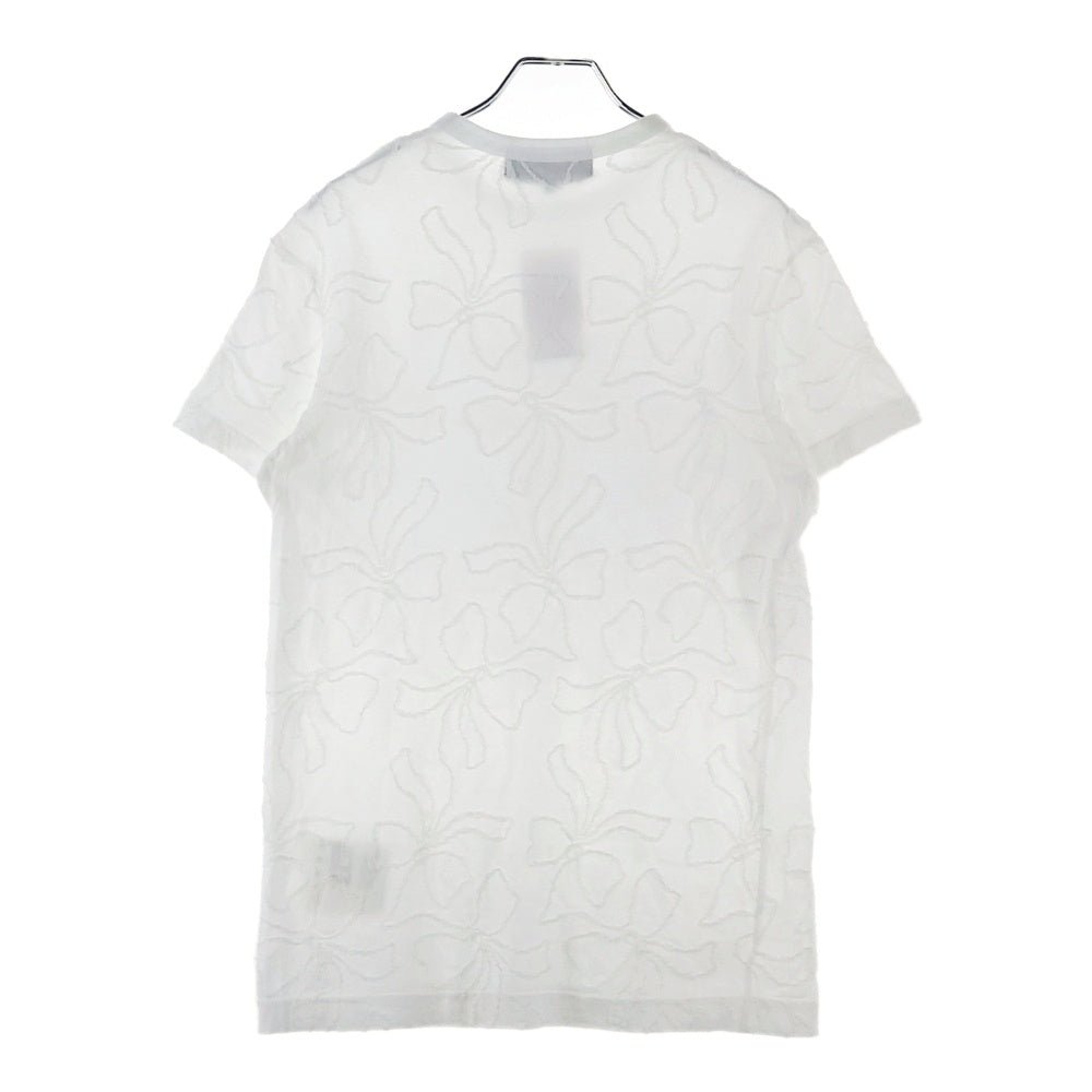 tricot COMME des GARCONS(トリコ コム デ ギャルソン) フラワー装飾 コットン 半袖Tシャツ カットソー ホワイト レディース TS-T207