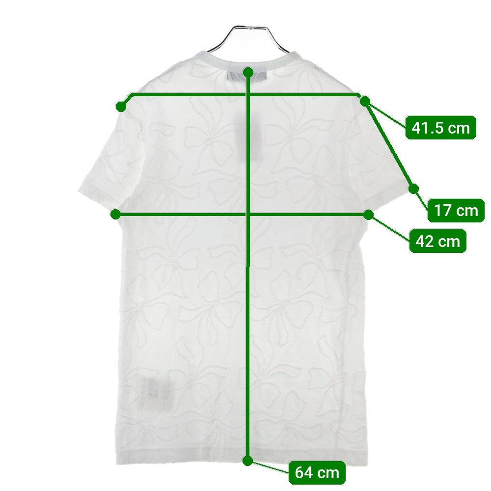 tricot COMME des GARCONS(トリコ コム デ ギャルソン) フラワー装飾 コットン 半袖Tシャツ カットソー ホワイト レディース TS-T207