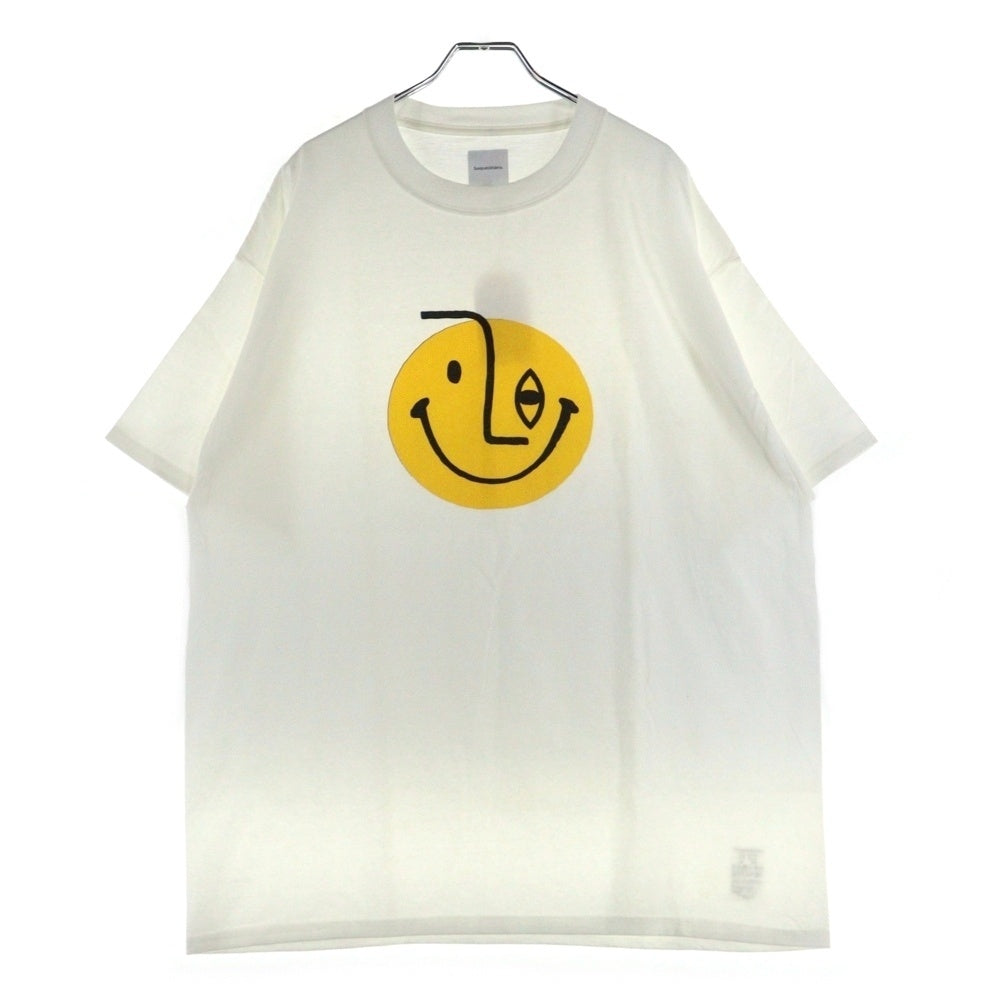 Sasquatchfabrix.(サスクワッチファブリックス) PICASSO SMILE PRINT TEE フロントプロント 半袖Tシャツ カットソー ホワイト