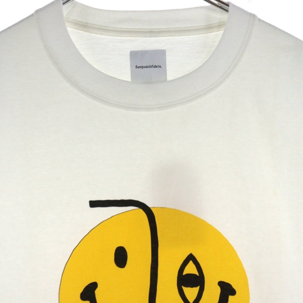 Sasquatchfabrix.(サスクワッチファブリックス) PICASSO SMILE PRINT TEE フロントプロント 半袖Tシャツ カットソー ホワイト
