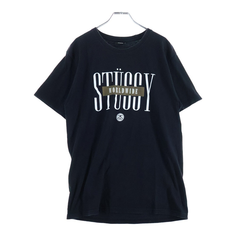 STUSSY(ステューシー) WORLDWIDE SS LINK メキシコ製 フロントプリント半袖Tシャツ カットソー ブラック