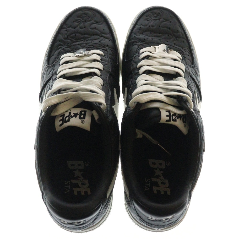 A BATHING APE(アベイシングエイプ) STA #3 OZX SH M191052 L レザースニーカー カーフレザー ラバー US9.5/27.5cm ブラック/ホワイト