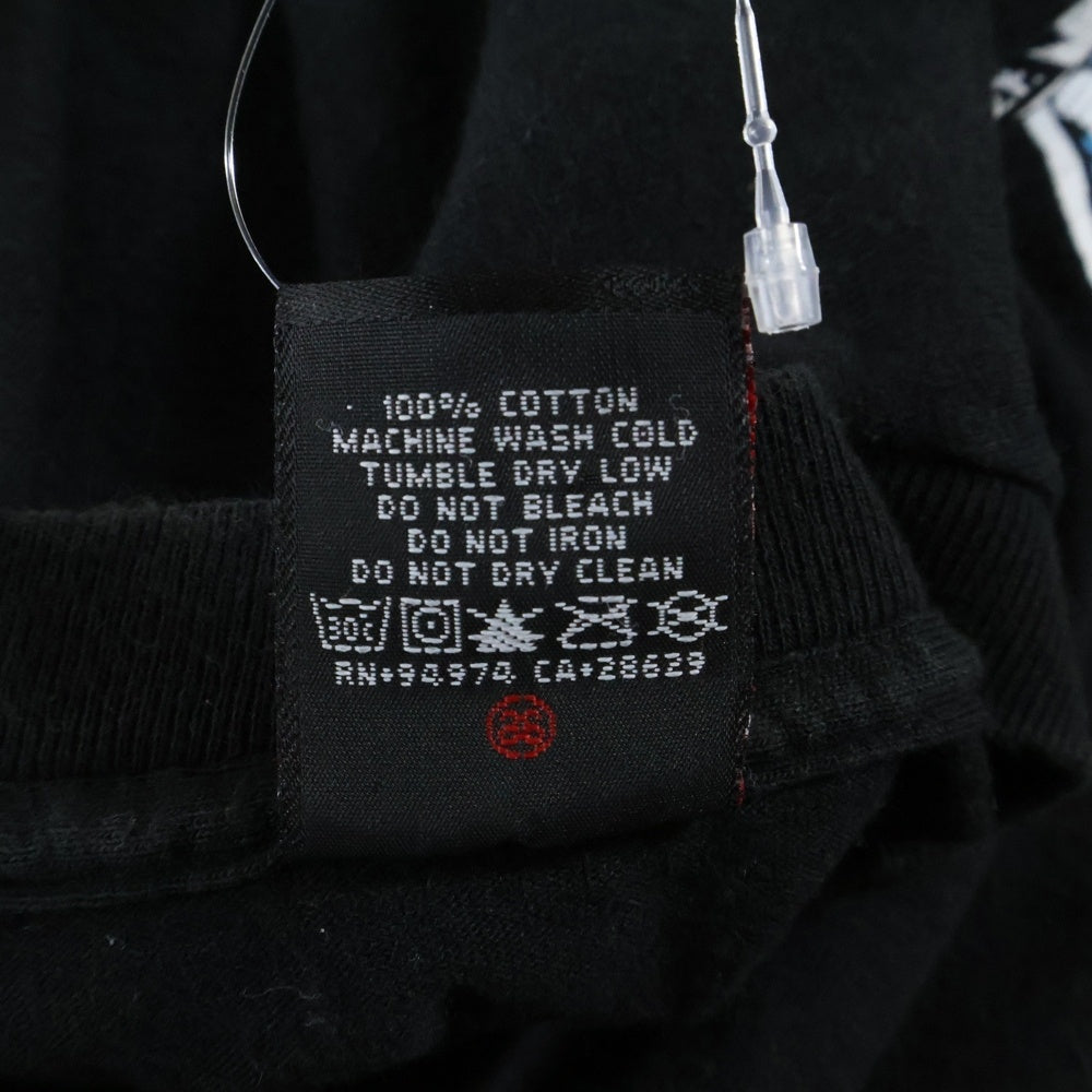 STUSSY(ステューシー) ロゴプリント コットン クルーネック半袖Tシャツ カットソー ブラック CA-28629