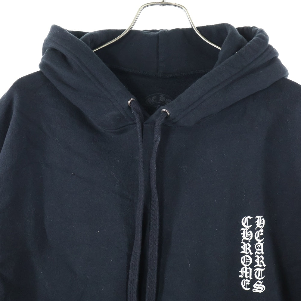 CHROME HEARTS(クロムハーツ) SWTSHRT PLVR 袖英字プリントプルオーバーパーカー ブラック