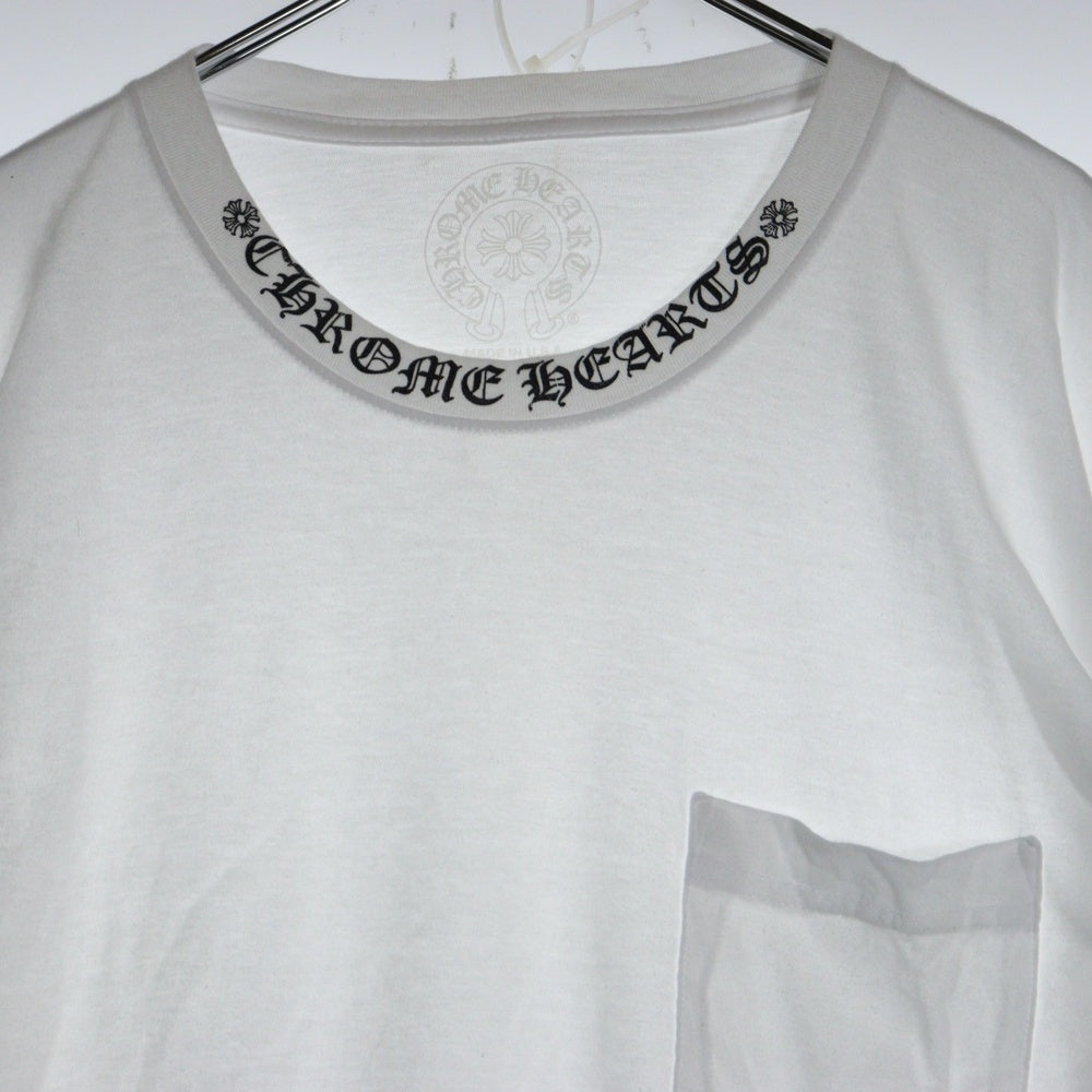CHROME HEARTS(クロムハーツ) Neck Logo L/S Tee ネックロゴ プリント袖ロゴ ロンT ロングスリーブ カットソー ホワイト