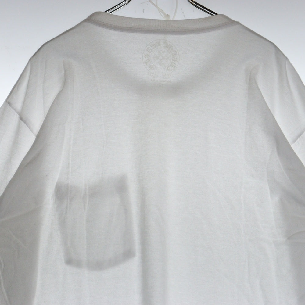 CHROME HEARTS(クロムハーツ) Neck Logo L/S Tee ネックロゴ プリント袖ロゴ ロンT ロングスリーブ カットソー ホワイト