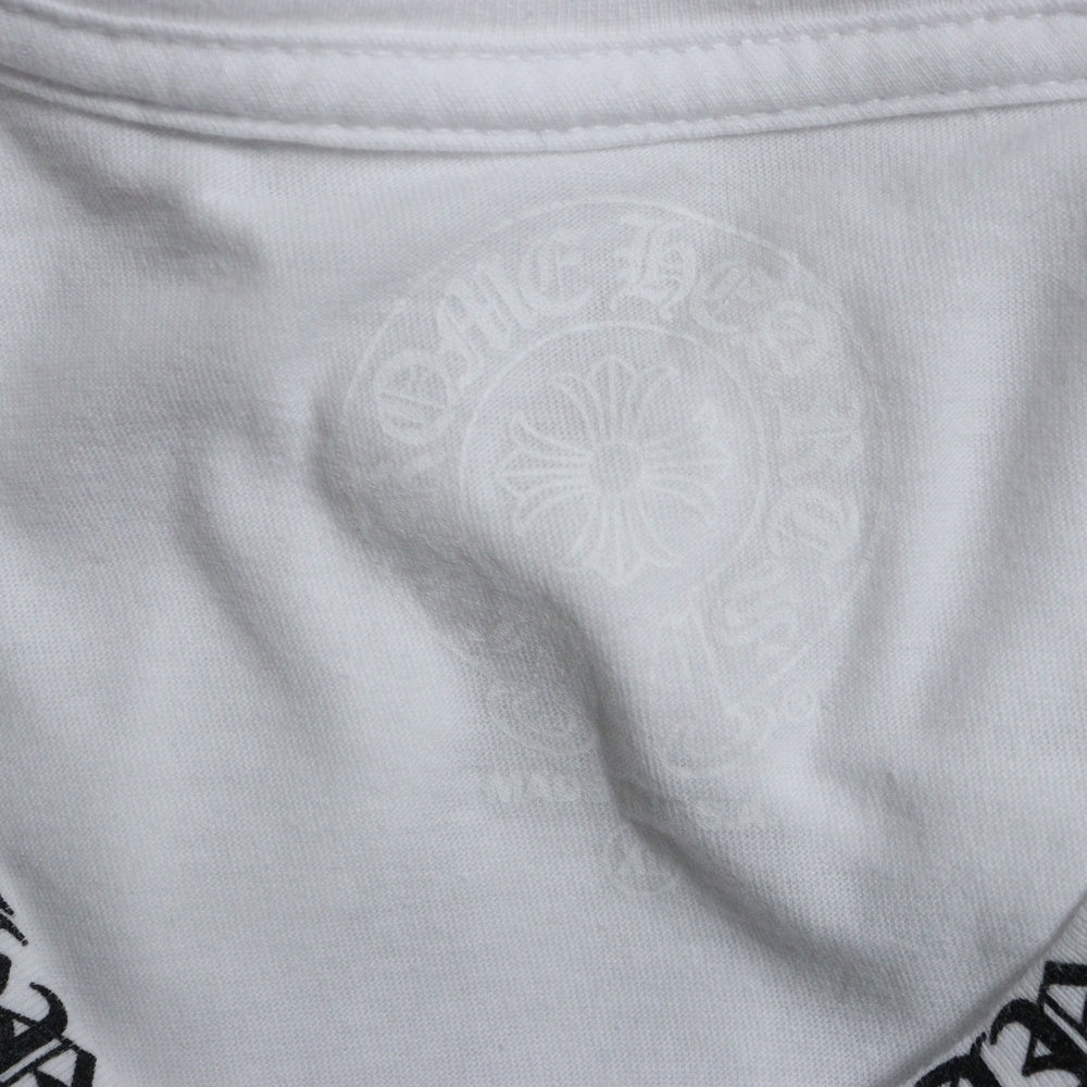 CHROME HEARTS(クロムハーツ) Neck Logo L/S Tee ネックロゴ プリント袖ロゴ ロンT ロングスリーブ カットソー ホワイト
