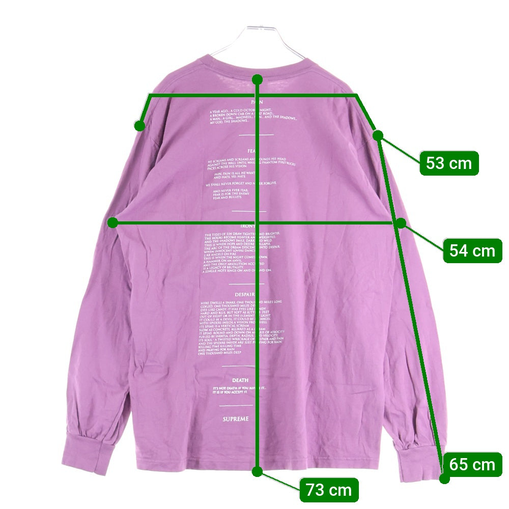 SUPREME(シュプリーム) 21AW The Crow L/S Tee ザクロウ 長袖Tシャツ カットソー パープル