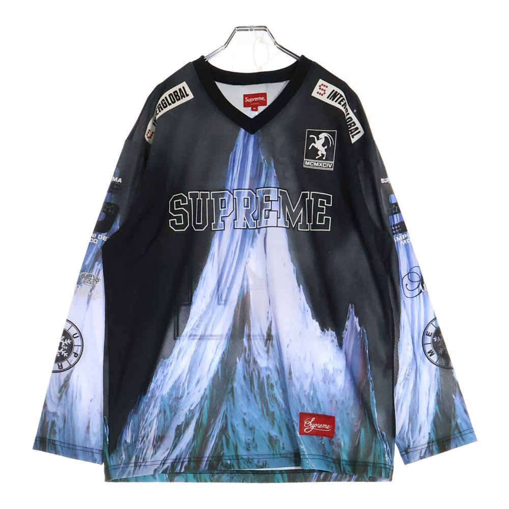 SUPREME(シュプリーム) 21AW Mountain Hockey Jersey マウンテン ホッケージャージ 長袖Tシャツ カットソー ブラック/ブルー
