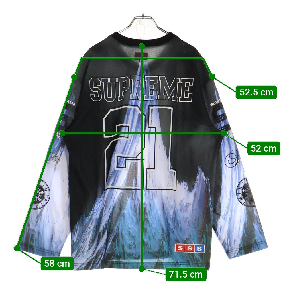 SUPREME(シュプリーム) 21AW Mountain Hockey Jersey マウンテン ホッケージャージ 長袖Tシャツ カットソー ブラック/ブルー