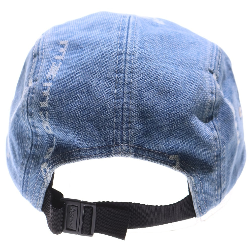 SUPREME(シュプリーム) 20AW Logo Stripe Jacquard Denim Camp Cap ロゴストライプ ジャガード デニムキャンプキャップ 帽子 インディゴ