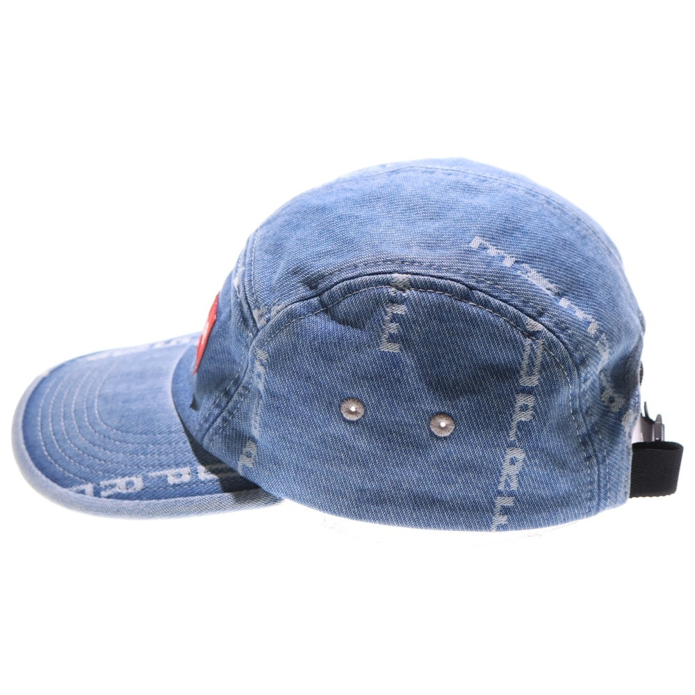 SUPREME(シュプリーム) 20AW Logo Stripe Jacquard Denim Camp Cap ロゴストライプ ジャガード デニムキャンプキャップ 帽子 インディゴ