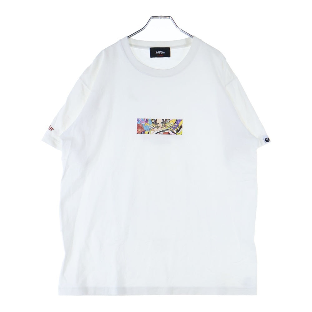 SAPEur(サプール) ×ONE PEACE BOA HONCOCK TEE ワンピース ボア ハンコック クルーネック半袖プリントTシャツ カットソー ホワイト