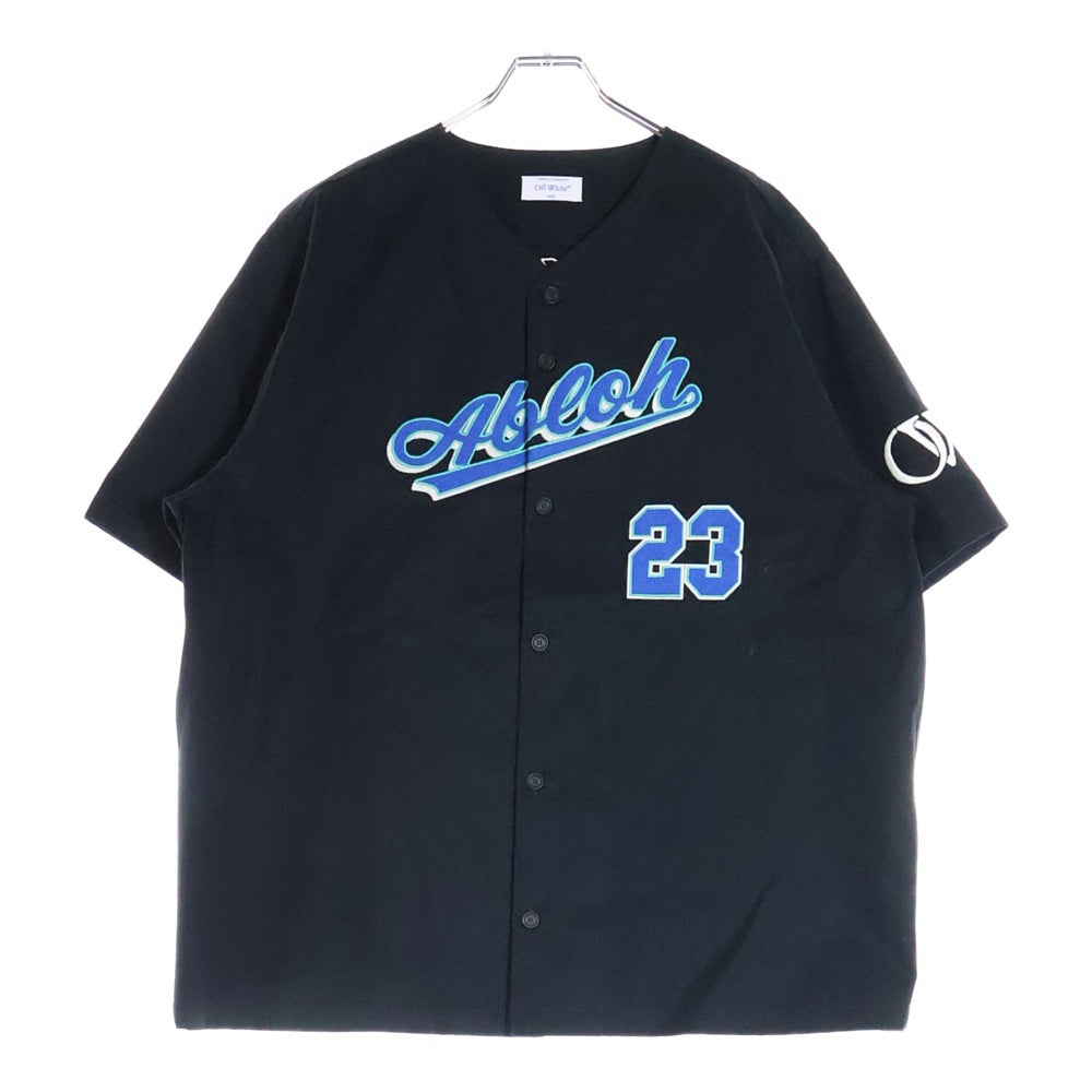 OFF-WHITE(オフホワイト) Baseball Cotton Shirt ベースボール コットン シャツ OMGG014S24FAB004 ブラック/ブルー