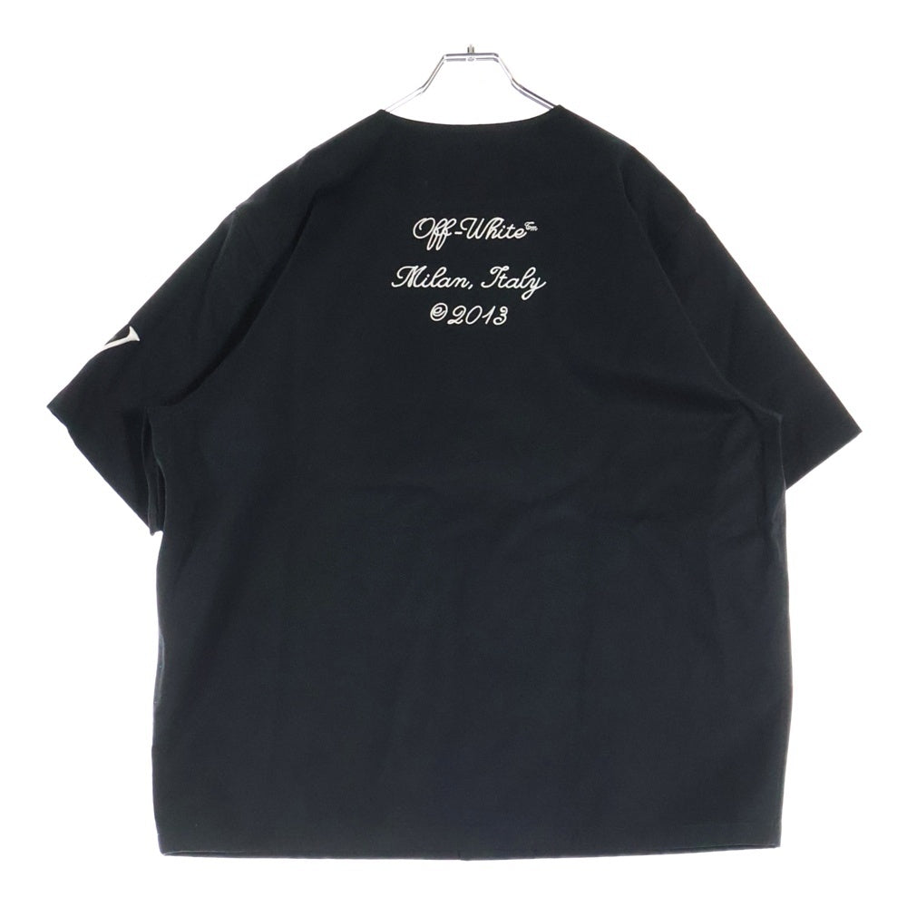 OFF-WHITE(オフホワイト) Baseball Cotton Shirt ベースボール コットン シャツ OMGG014S24FAB004 ブラック/ブルー
