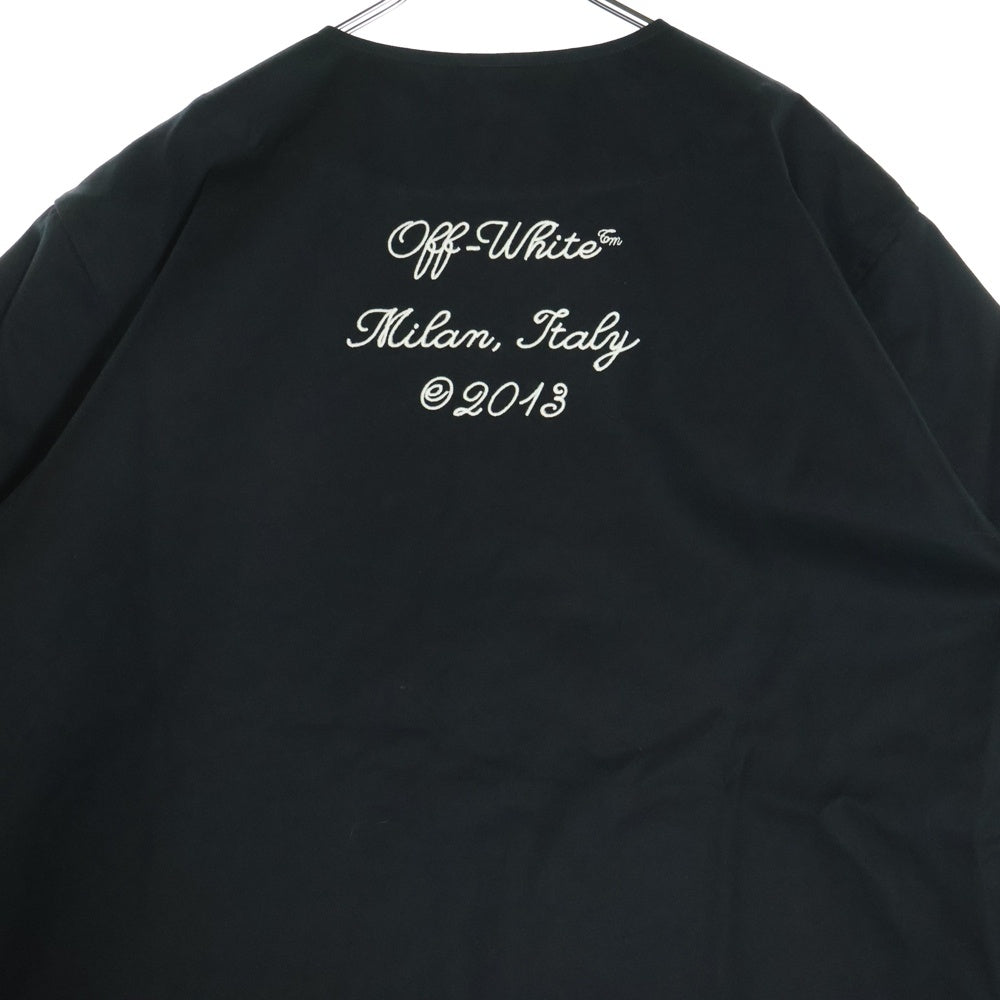 OFF-WHITE(オフホワイト) Baseball Cotton Shirt ベースボール コットン シャツ OMGG014S24FAB004 ブラック/ブルー