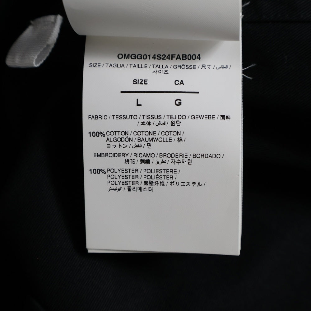 OFF-WHITE(オフホワイト) Baseball Cotton Shirt ベースボール コットン シャツ OMGG014S24FAB004 ブラック/ブルー